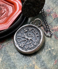 Load image into Gallery viewer, I am a strong Lion, Sum Leo Fortis, medieval antique wax letter seal.  Strength, courage, bravery.......