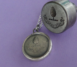Straight ahead… always move forward, never look back,  tout droit, sterling silver antique wax seal impression