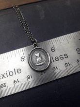 Load image into Gallery viewer, heart pendant - heart beat. Georgian antique wax letter seal pendant.  Sterling wax seal jewelry.  Clever pendant - Play on words.