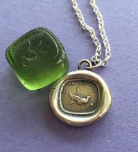 Load image into Gallery viewer, You have the key to my heart, French antique wax letter seal impression in sterling silver