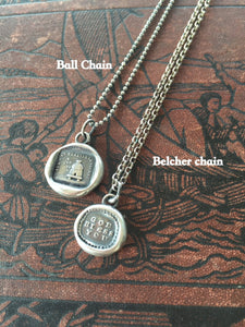 You have the key to my heart, French antique wax letter seal impression in sterling silver