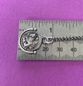 Capricorn  handmade sterling silver pendant. Zodiac sign coin necklace.