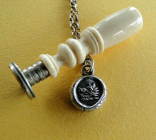 Load image into Gallery viewer, Sterling silver, handmade, Wax Seal Pendant, Bravery and Perseverance, Boars head,  100% Sterling silver Antique image