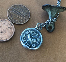Load image into Gallery viewer, You have a loyal friend.... Lel Ami Avet.  Medieval antique wax letter seal impression, sterling silver friendship amulet.