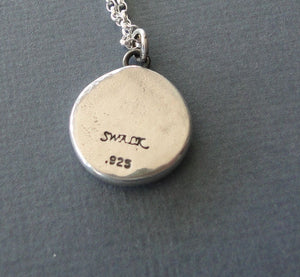 You have a loyal friend.... Lel Ami Avet.  Medieval antique wax letter seal impression, sterling silver friendship amulet.
