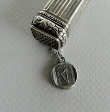 Load image into Gallery viewer, Harp pendant.  antique wax letter seal pendant. Harmony pendant for musician or Irish interest.