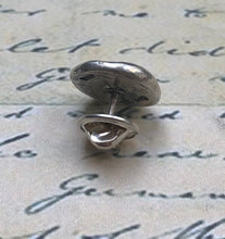 Load image into Gallery viewer, skull tie tack - sterling skull wax seal pin - &#39;as you are so once was I&#39;. memento mori.  antique wax letter seal.