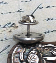 Load image into Gallery viewer, skull tie tack - sterling skull wax seal pin - &#39;as you are so once was I&#39;. memento mori.  antique wax letter seal.