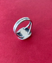Load image into Gallery viewer, Direct thyself by these.  Heavier seal ring.  Split shank double band.  Sterling silver  meaningful ring.  Inspirational jewellery.