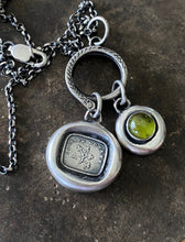 Load image into Gallery viewer, Vesuvianite Add ON. add some colour to your meaningful necklace. 6mm vesuvianite cabochon in a nugget of sterling silver.