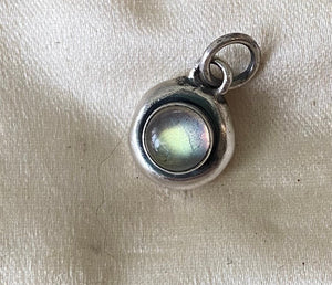 Labradorite Add ON. add some colour to your meaningful necklace. 6mm  cabochon in a nugget of sterling silver.