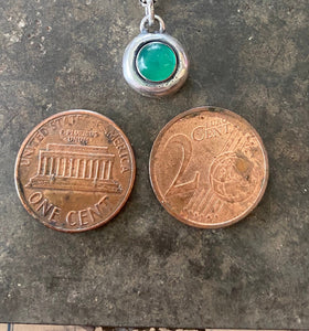 Green Onyx and sterling silver Add ON. add some colour to your meaningful necklace. 6mm green onyx set  in a nugget of sterling silver.