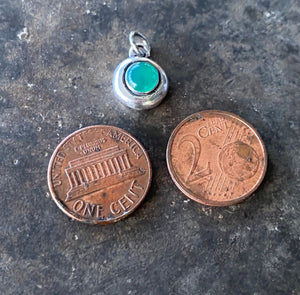 Green Onyx and sterling silver Add ON. add some colour to your meaningful necklace. 6mm green onyx set  in a nugget of sterling silver.