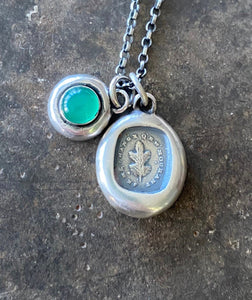 Green Onyx and sterling silver Add ON. add some colour to your meaningful necklace. 6mm green onyx set  in a nugget of sterling silver.