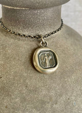 Load image into Gallery viewer, Ceres goddess pendant. Roman goddess of agriculture, fertility and relationships.  Antique wax seal pendant. Handmade sterling silver.