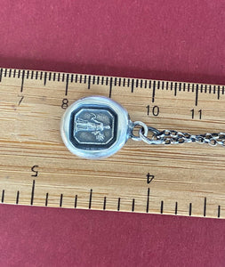 Ceres goddess pendant. Roman goddess of agriculture, fertility and relationships.  Antique wax seal pendant. Handmade sterling silver.