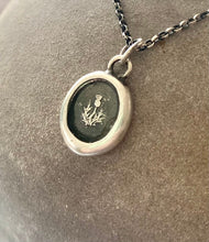 Load image into Gallery viewer, Thistle, emblem of Scotland. Antique wax seal impression.  Handmade with sterling silver.