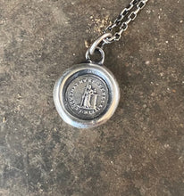 Load image into Gallery viewer, I know that my redeemer liveth, antique wax letter seal pendant.  Handel’s Messiah.  Music lovers ChristIan pendant.  Religious amulet.