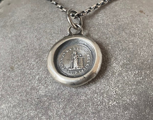I know that my redeemer liveth, antique wax letter seal pendant.  Handel’s Messiah.  Music lovers ChristIan pendant.  Religious amulet.
