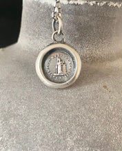 Load image into Gallery viewer, I know that my redeemer liveth, antique wax letter seal pendant.  Handel’s Messiah.  Music lovers ChristIan pendant.  Religious amulet.