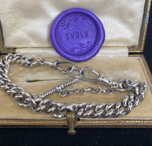 Victorian style, solid sterling silver curb chain bracelet.  It the style of a Victorian watch chain.  You choose your size.