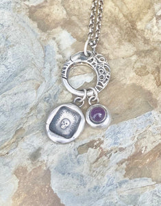 Amethyst  add on.  Add some colour to your totem necklace. handmade gemstone pendant.