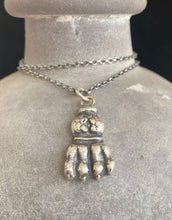 Load image into Gallery viewer, Smaller lions paw pendant. Victorian pendant, handmade sterling silver pendant.