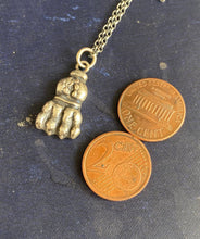 Load image into Gallery viewer, Smaller lions paw pendant. Victorian pendant, handmade sterling silver pendant.
