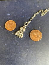 Load image into Gallery viewer, Smaller lions paw pendant. Victorian pendant, handmade sterling silver pendant.