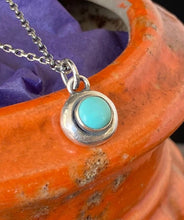 Load image into Gallery viewer, Beautiful blue turquoise and sterling silver Add ON. add some colour to your meaningful necklace. 6mm sterling and turquoise charm.