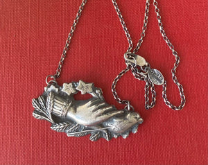 Beautifully detailed mourning hand necklace. Full of symbolism and charm.  Sterling silver necklace in the length you require.