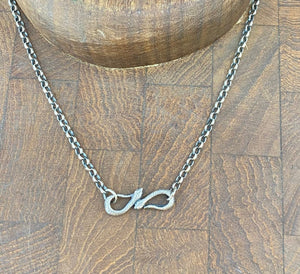 Sterling silver eternity snake necklace.  You choose your length.  Made to order.