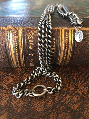 Sterling silver curb chain.  Large loop to hang your amulet, charm, treasure. made to order to your size.