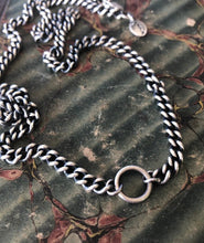 Load image into Gallery viewer, Sterling silver curb chain.  Large loop to hang your amulet, charm, treasure. made to order to your size.