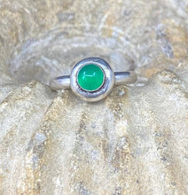 Load image into Gallery viewer, SWALK nugget ring with Green Onyx. Sterling silver handmade ring.  Made to order in your size.