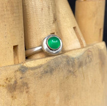 Load image into Gallery viewer, SWALK nugget ring with Green Onyx. Sterling silver handmade ring.  Made to order in your size.