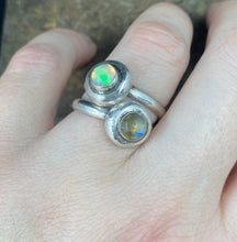Load image into Gallery viewer, SWALK nugget ring with Ethiopian opal. Sterling silver handmade ring.  Made to order in your size.
