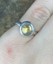 Load image into Gallery viewer, SWALK nugget ring with faceted lemon quartz.  Sterling silver handmade ring.  Made to order in your size.