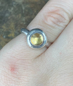 SWALK nugget ring with faceted lemon quartz.  Sterling silver handmade ring.  Made to order in your size.