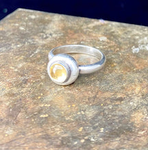 Load image into Gallery viewer, SWALK nugget ring with faceted lemon quartz.  Sterling silver handmade ring.  Made to order in your size.