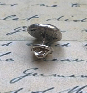 skull tie tack - sterling skull wax seal pin - &#39;as you are so once was I&#39;. memento mori.  antique wax letter seal.