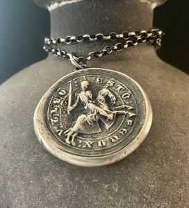 Braveheart… Robert the Bruce antique wax letter seal.  Large medallion, Be as fierce as a lion.