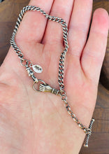 Load image into Gallery viewer, Victorian inspired, sterling silver, curb chain bracelet.