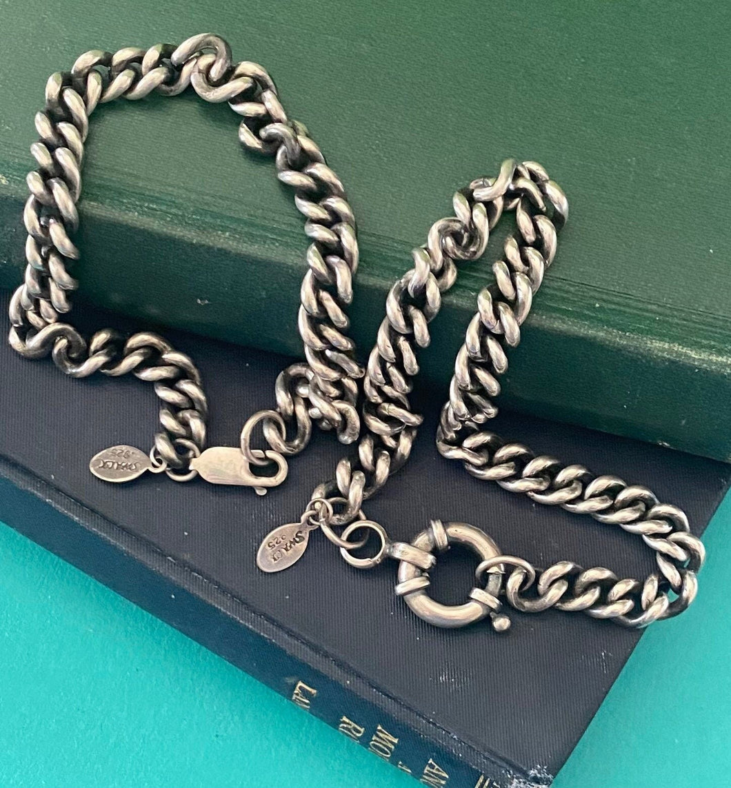 Unisex classic curb chain bracelet. Choice of clasp.  Choice of patina.  Made to order in your size.