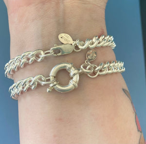 Unisex classic curb chain bracelet. Choice of clasp.  Choice of patina.  Made to order in your size.