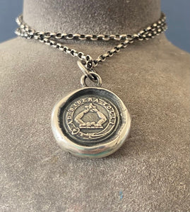Ad sidera tolli…… to the stars. Antique wax letter seal. Reach for the stars. Solid sterling silver handmade pendant.