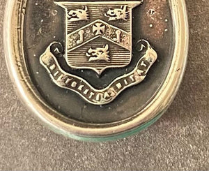 Hard work pays off.  Diligentia ditat.  Latin inscribed antique wax letter seal pendant.  Handmade sterling silver meaningful amulet.