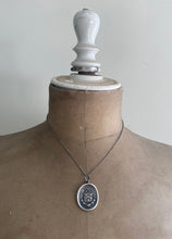 Load image into Gallery viewer, Hard work pays off.  Diligentia ditat.  Latin inscribed antique wax letter seal pendant.  Handmade sterling silver meaningful amulet.