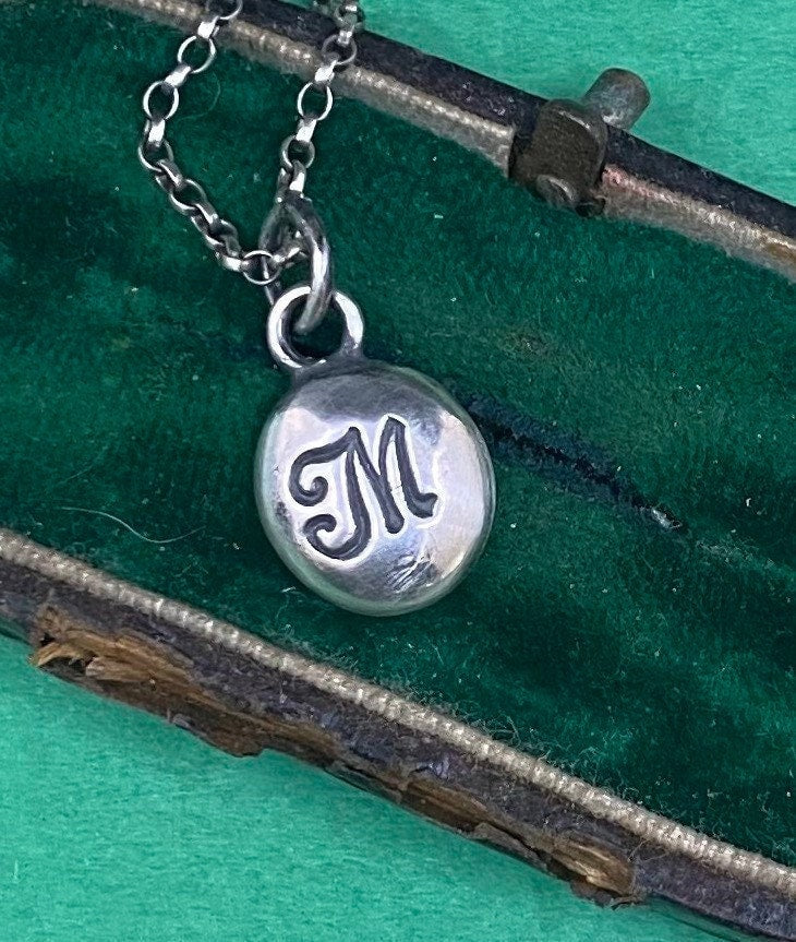 Initial add on…. Sterling silver letter. Handmade initial M charm.