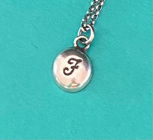 Initial add on…. Sterling silver letter. Handmade F initial charm.